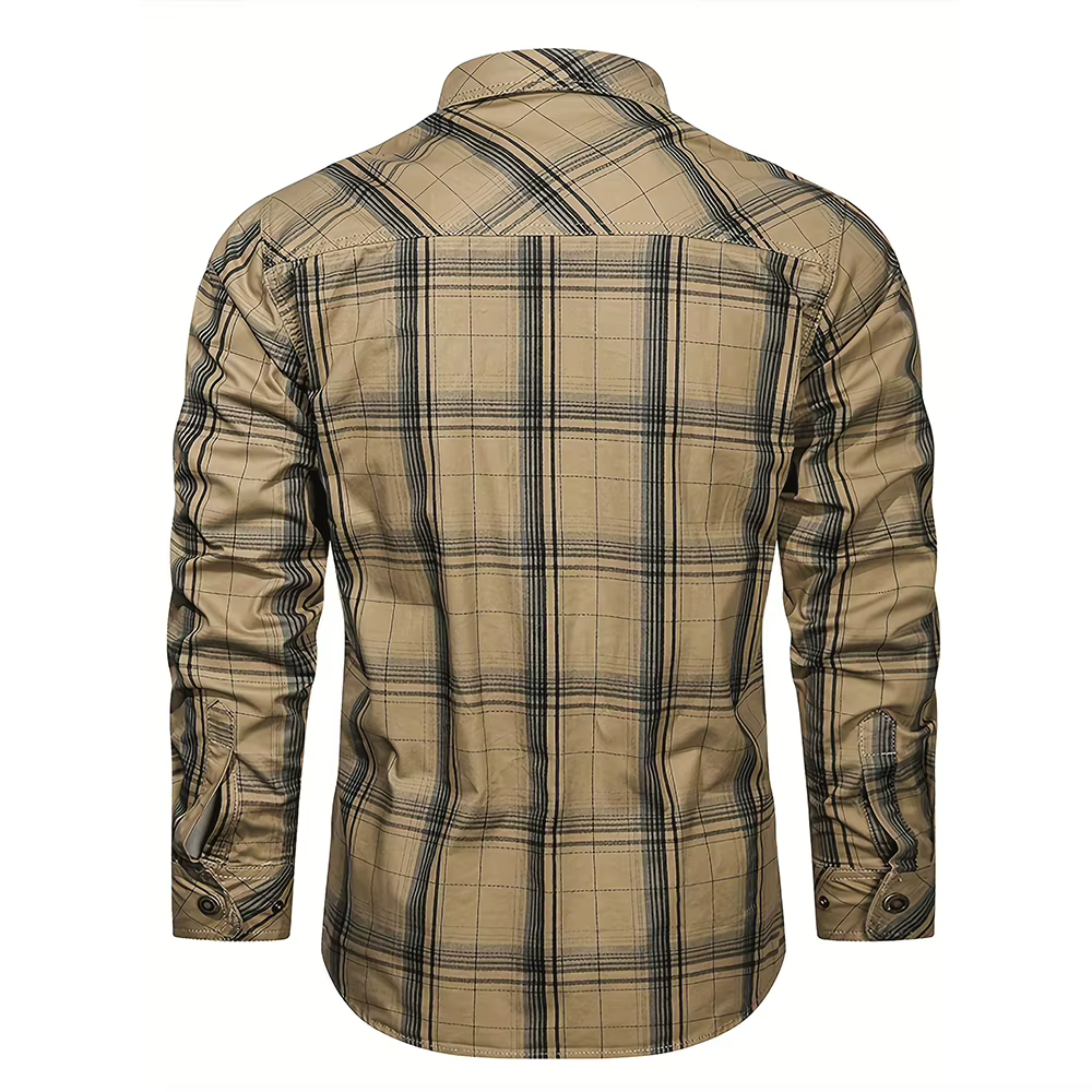 Chemise à carreaux à manches longues pour hommes