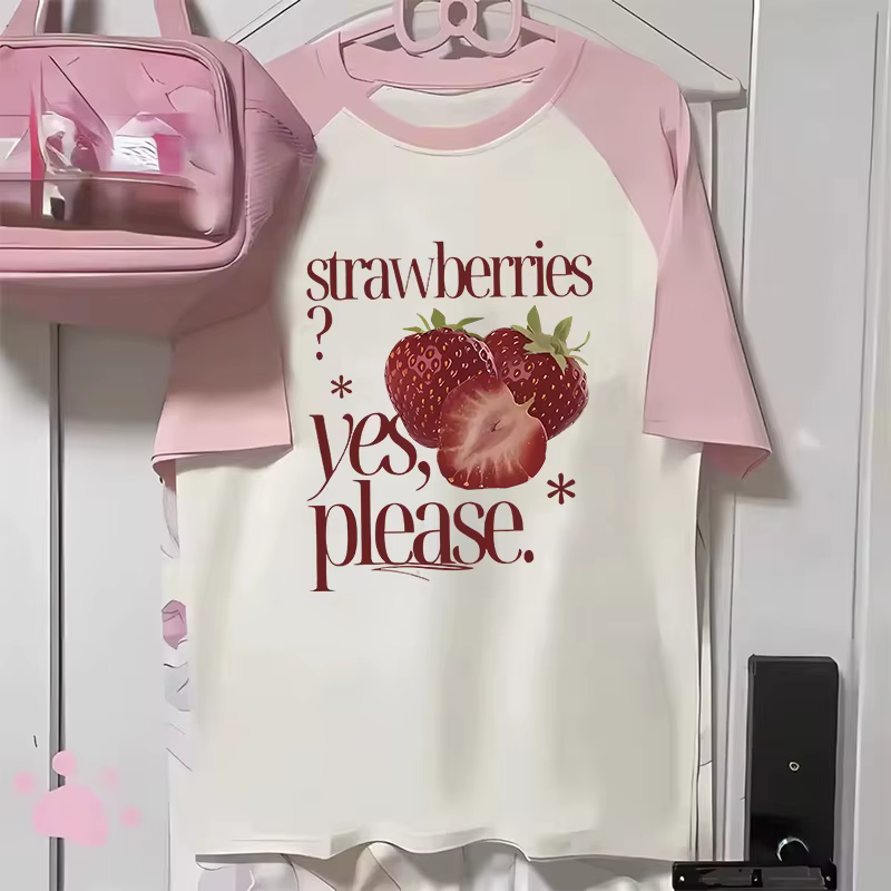 T-shirts tendance cerise pour femmes et filles