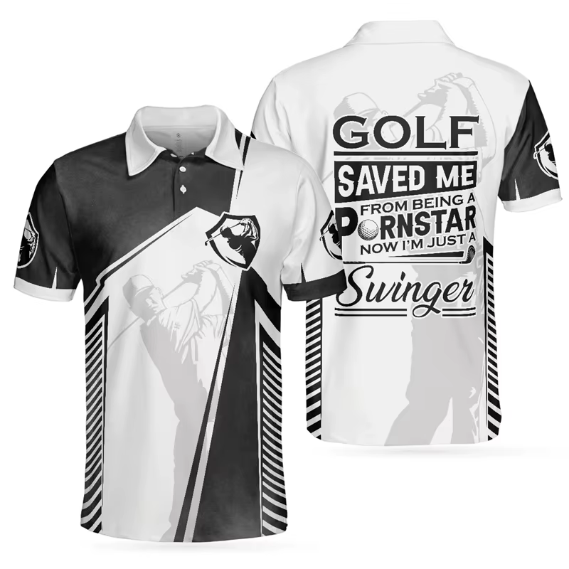 Polo de golf 3D Harajuku pour hommes