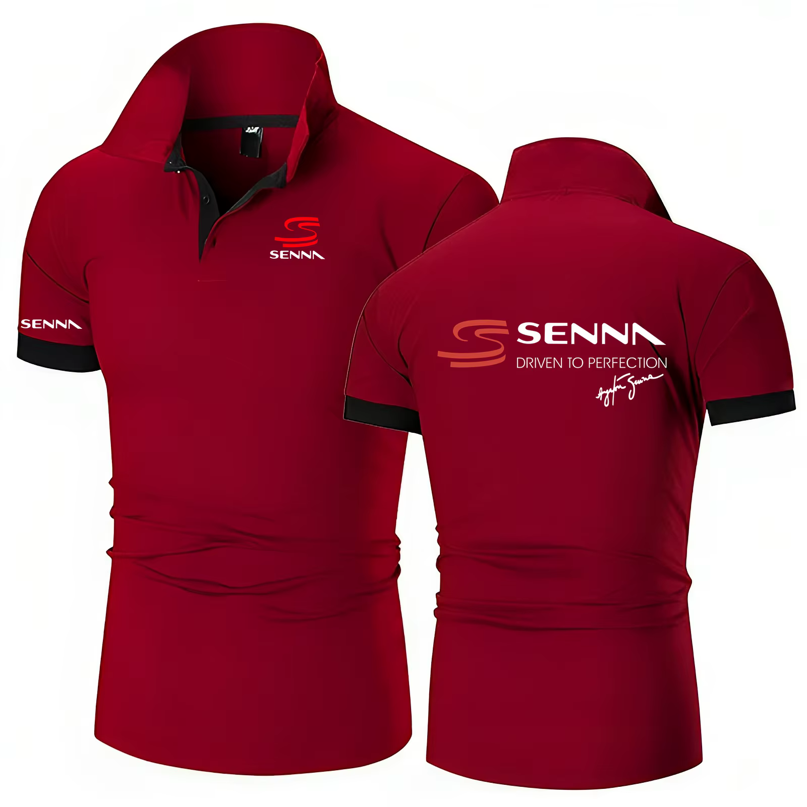 Hommes Polo Ayrton Senna Brésilien Formule 1 Légende Polos Graphique Surdimensionné Respirant Streetwear T-Shirts S-8XL