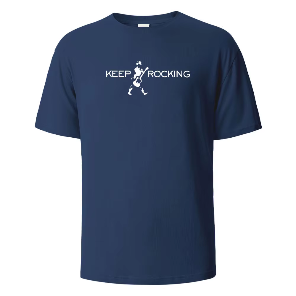 T-shirt imprimé Keep Rocking pour hommes et femmes