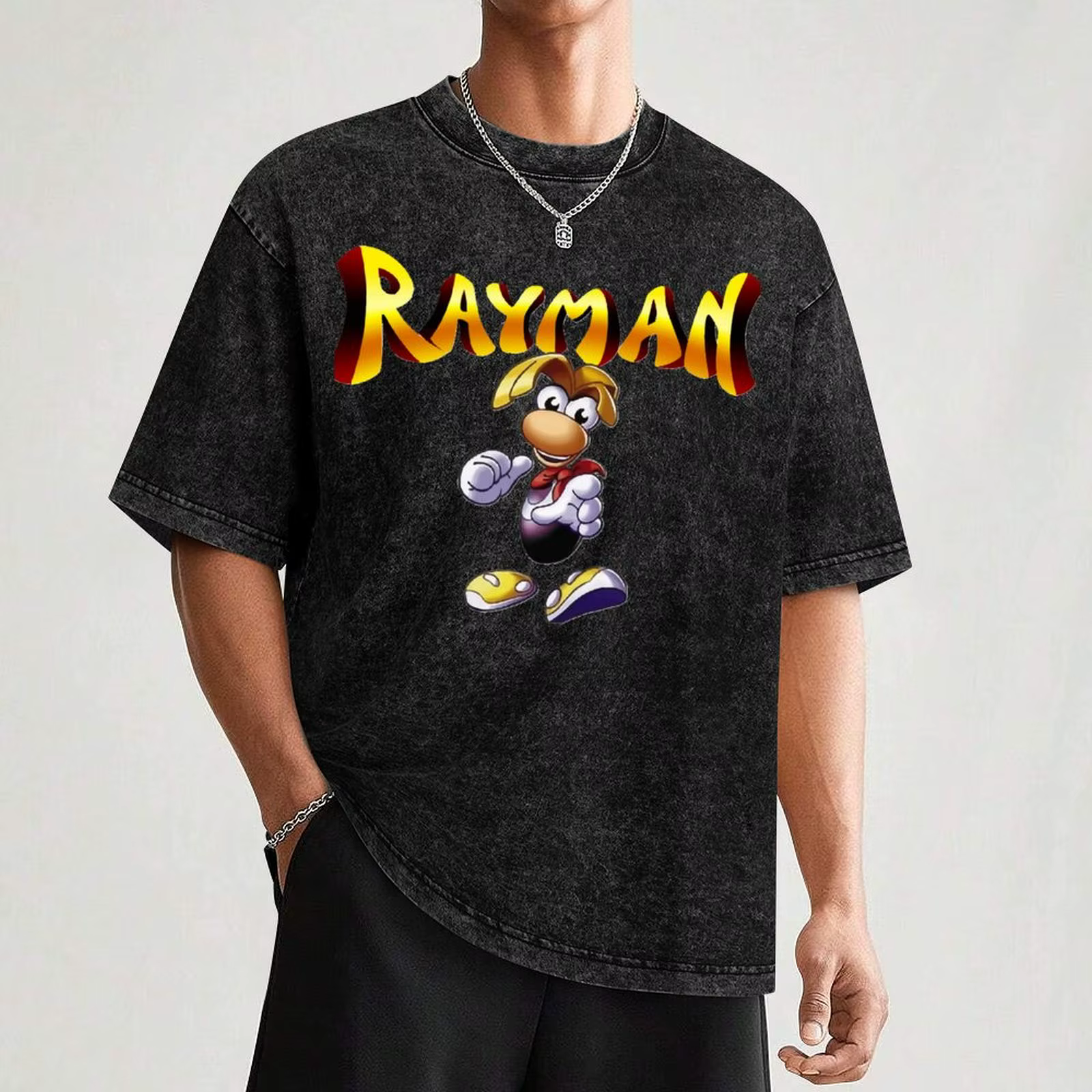 T-shirt Rayman à coupe athlétique, haut de sport à manches courtes