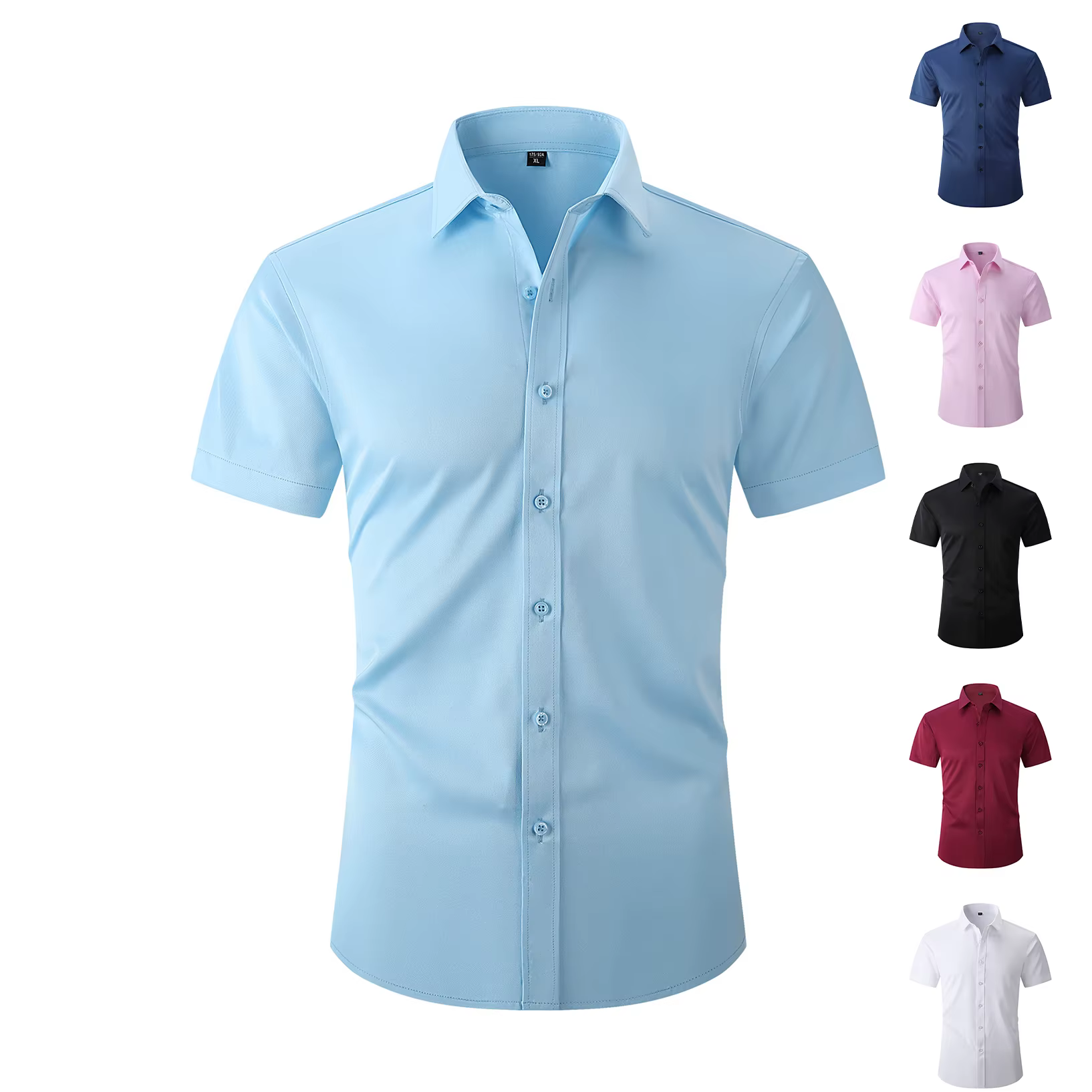 Chemise noire à manches courtes pour homme
