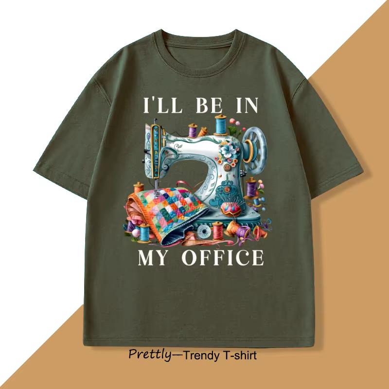 Machine à coudre t-shirt hommes femmes je serai dans mon bureau couture