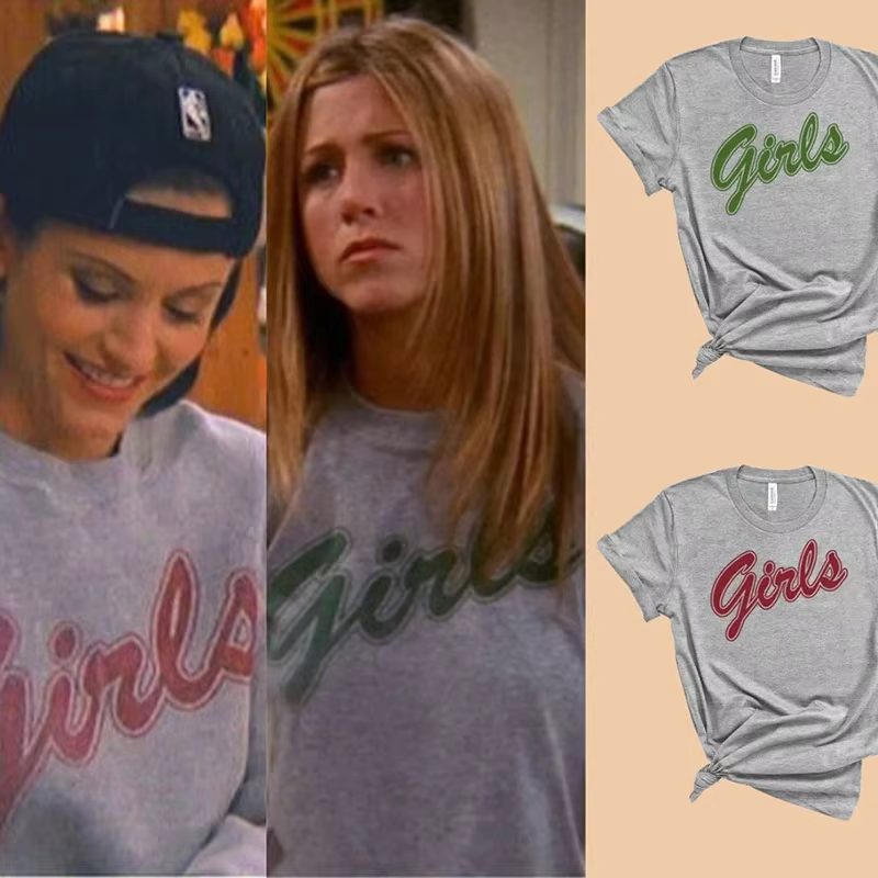 Rachel Green Girls T-Shirt Women Female Friends Tv Show Retro Vintage 90s 2000s Shirt Streetwear Lady Girl Top Aesthetic Clothes
