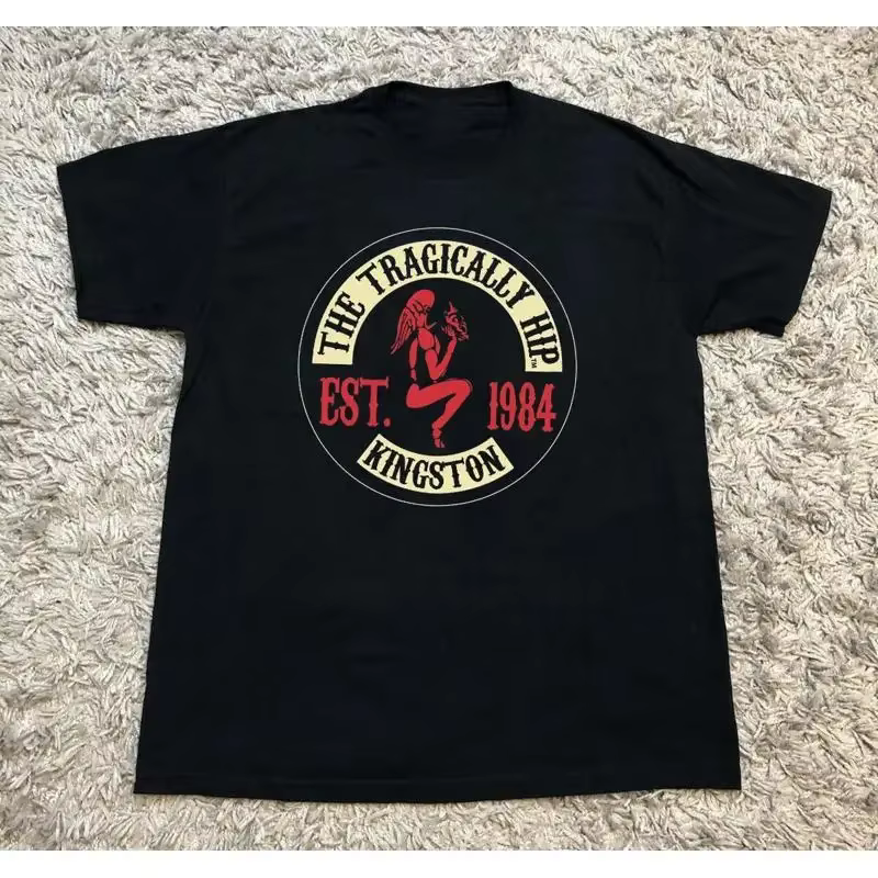 NOUVEAU T-shirt noir classique avec logo Tragically Hip, toutes tailles S 5XL
