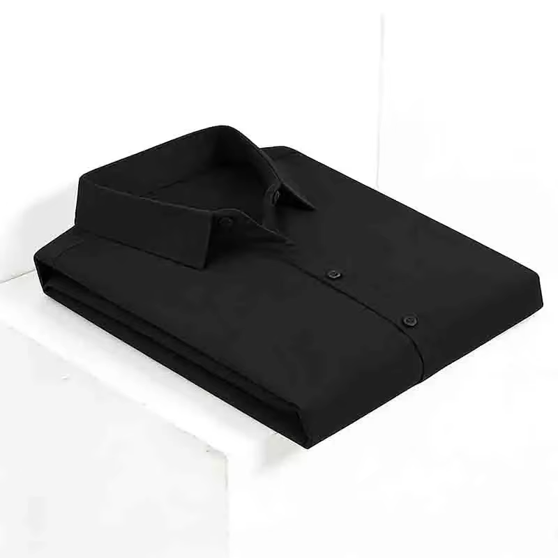 Chemise habillée noire à manches courtes pour homme