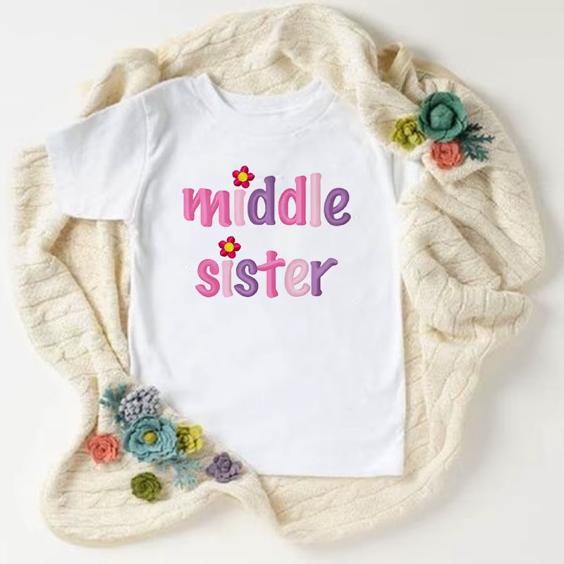 Grande sœur petite sœur jumeaux sœur T-shirt enfants manches courtes hauts correspondant tenue