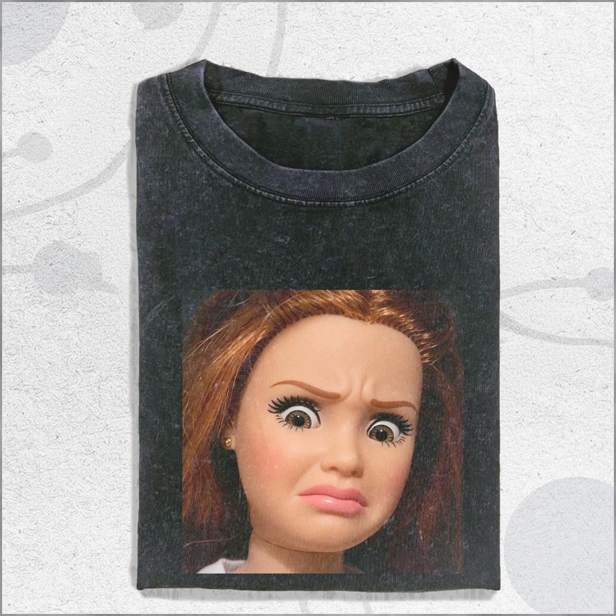 T-shirt drôle imprimé poupée en coton pour hommes et femmes