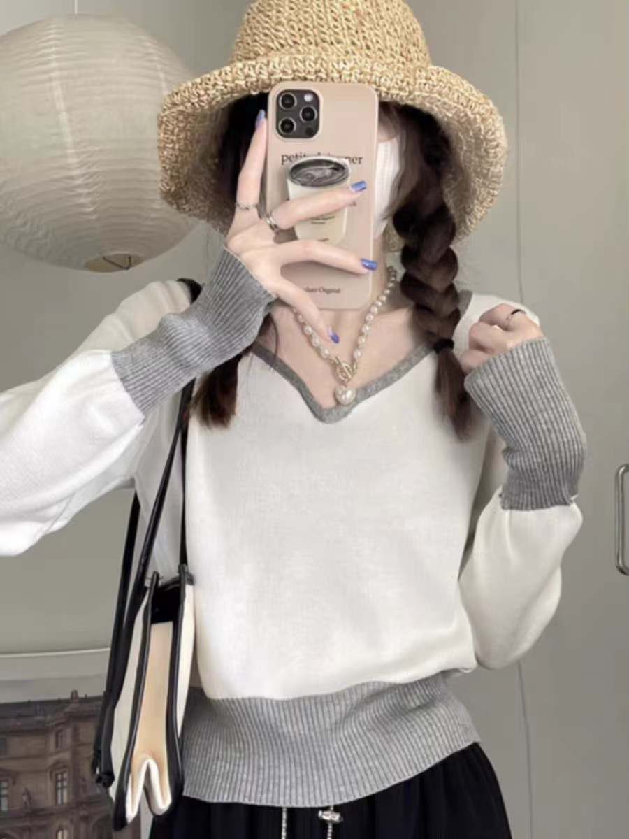 Pull à col en v pour femmes