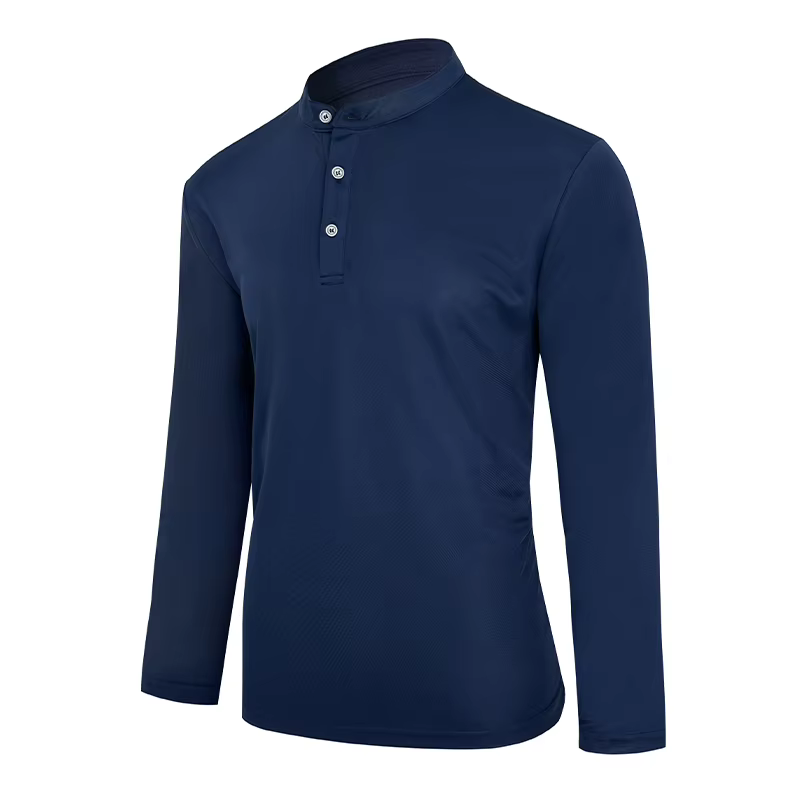 Hommes de Henry Col Manches Longues Polo Chemise