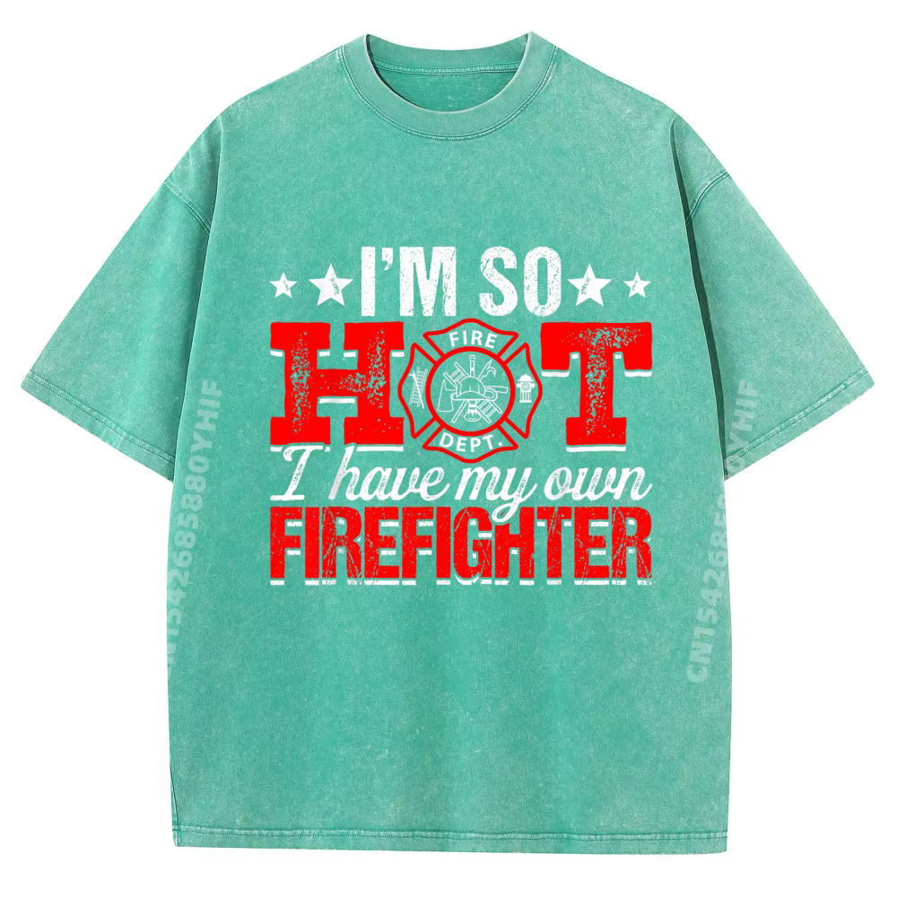 T-shirt graphique décontracté pour femme pompier