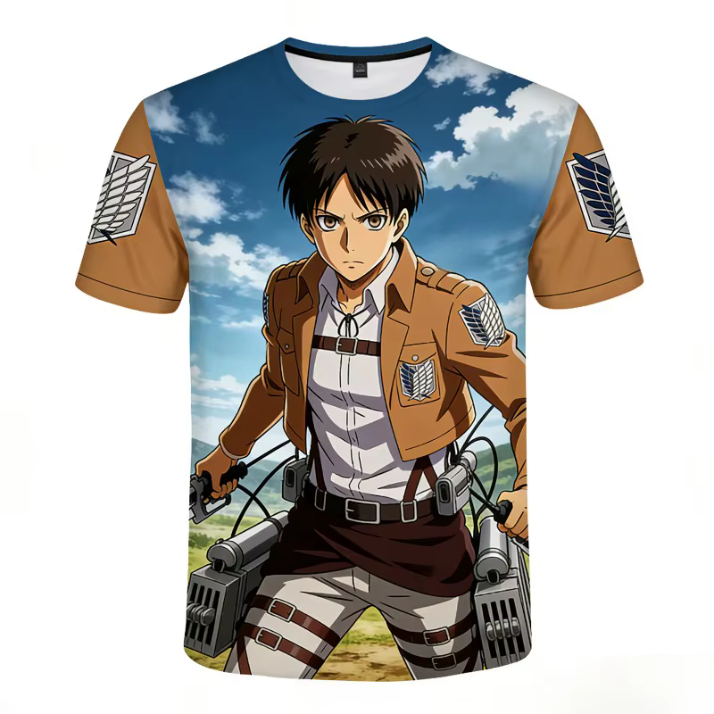 Nouveau T-shirt 3D pour homme 2026 Attack on Titan