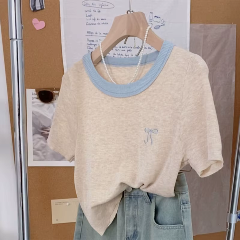 T-shirt à col rond pour femme