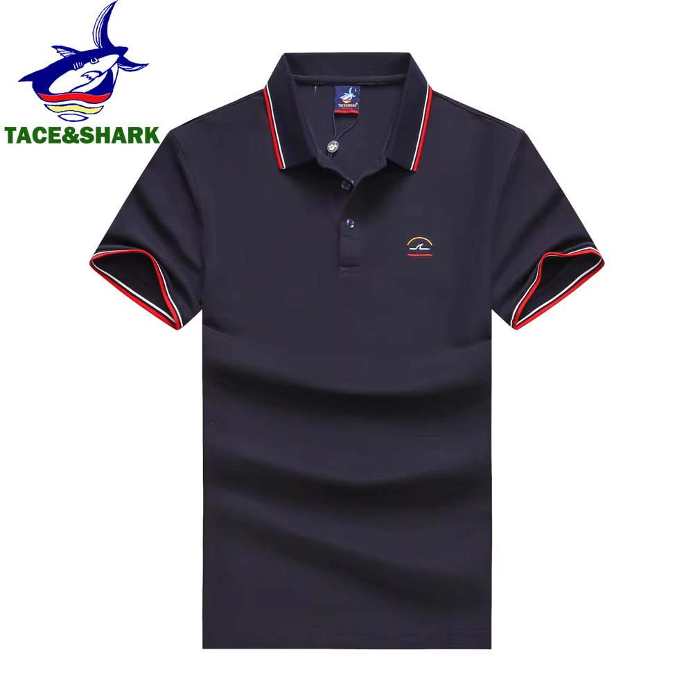 TACE & SHARK-Polo uni pour homme