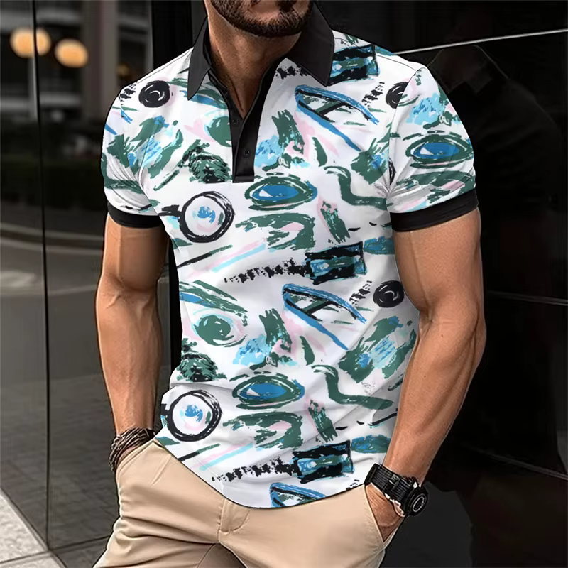 Polo à rayures colorées pour hommes