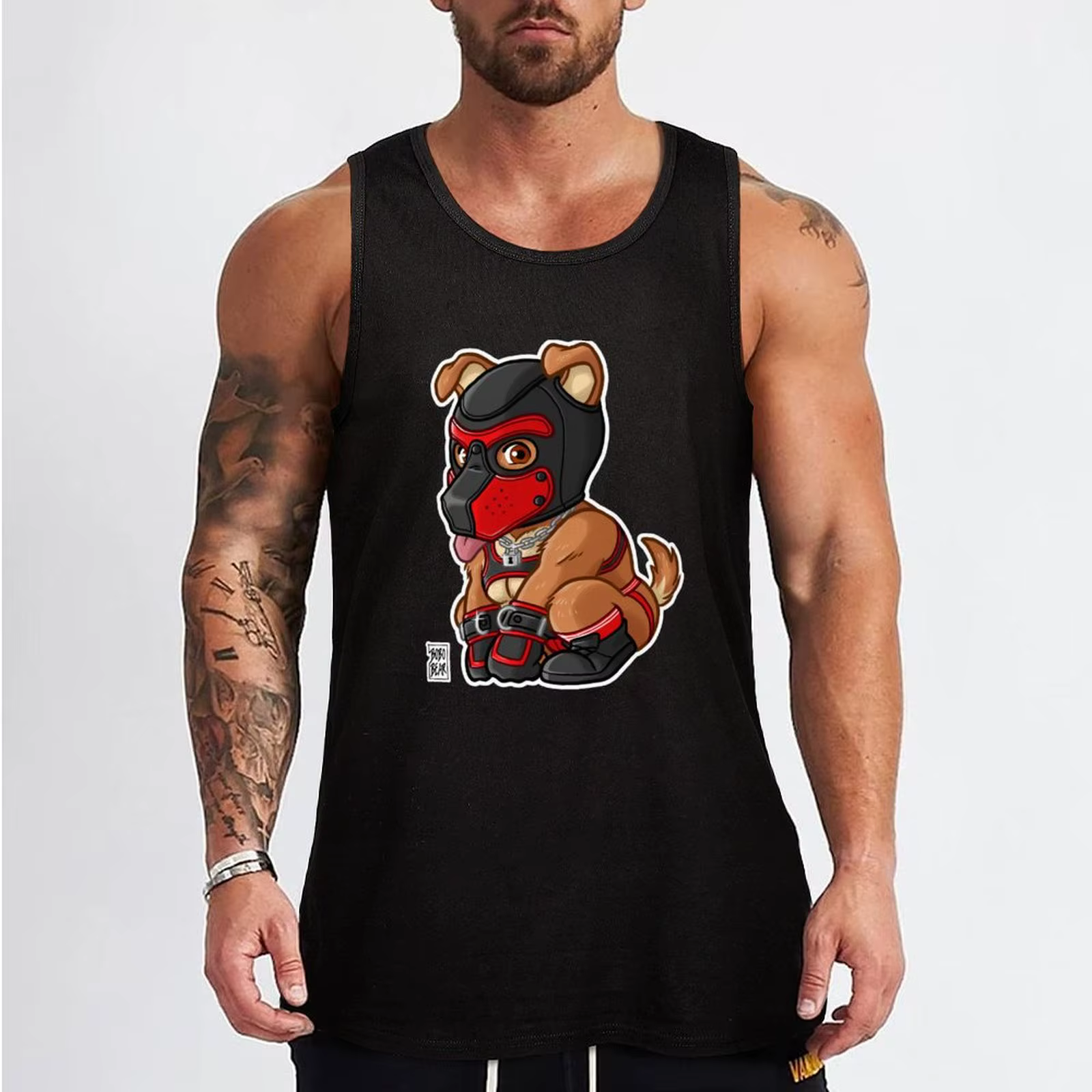PLAYFUL PUPPY-masque rouge-série BEARZOO débardeur t-shirt musculaire gilet homme