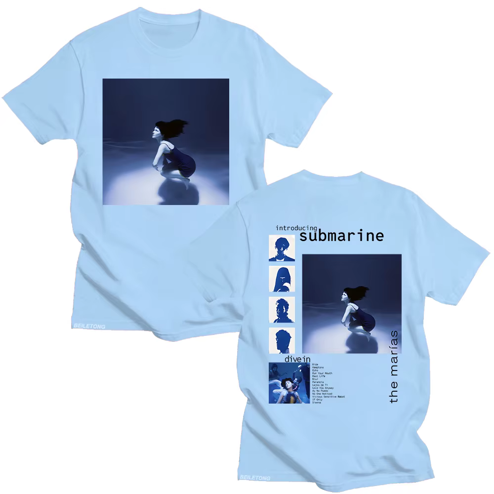 The Marias Submarine Album populaire T-shirts pour femmes/hommes tendances esthétique t-shirt été haut en coton ample