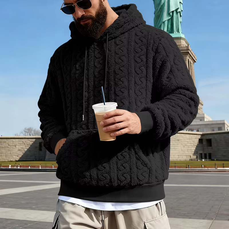 Sweat à capuche polaire pour hommes hiver chaud Sherpa doublé