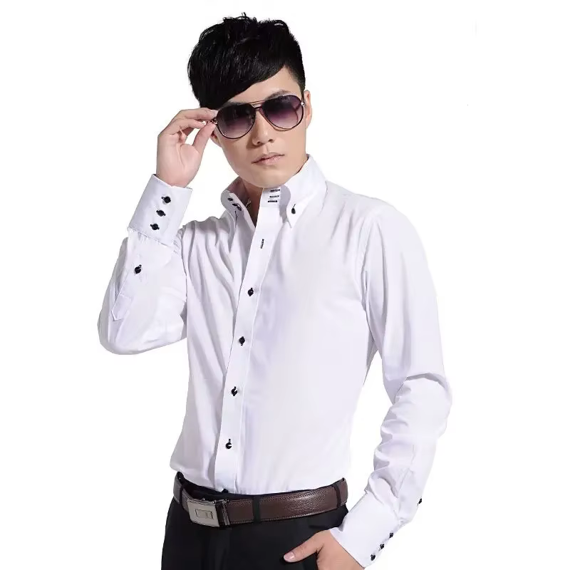 Chemise blanche classique pour hommes pour les occasions formelles ou décontractées