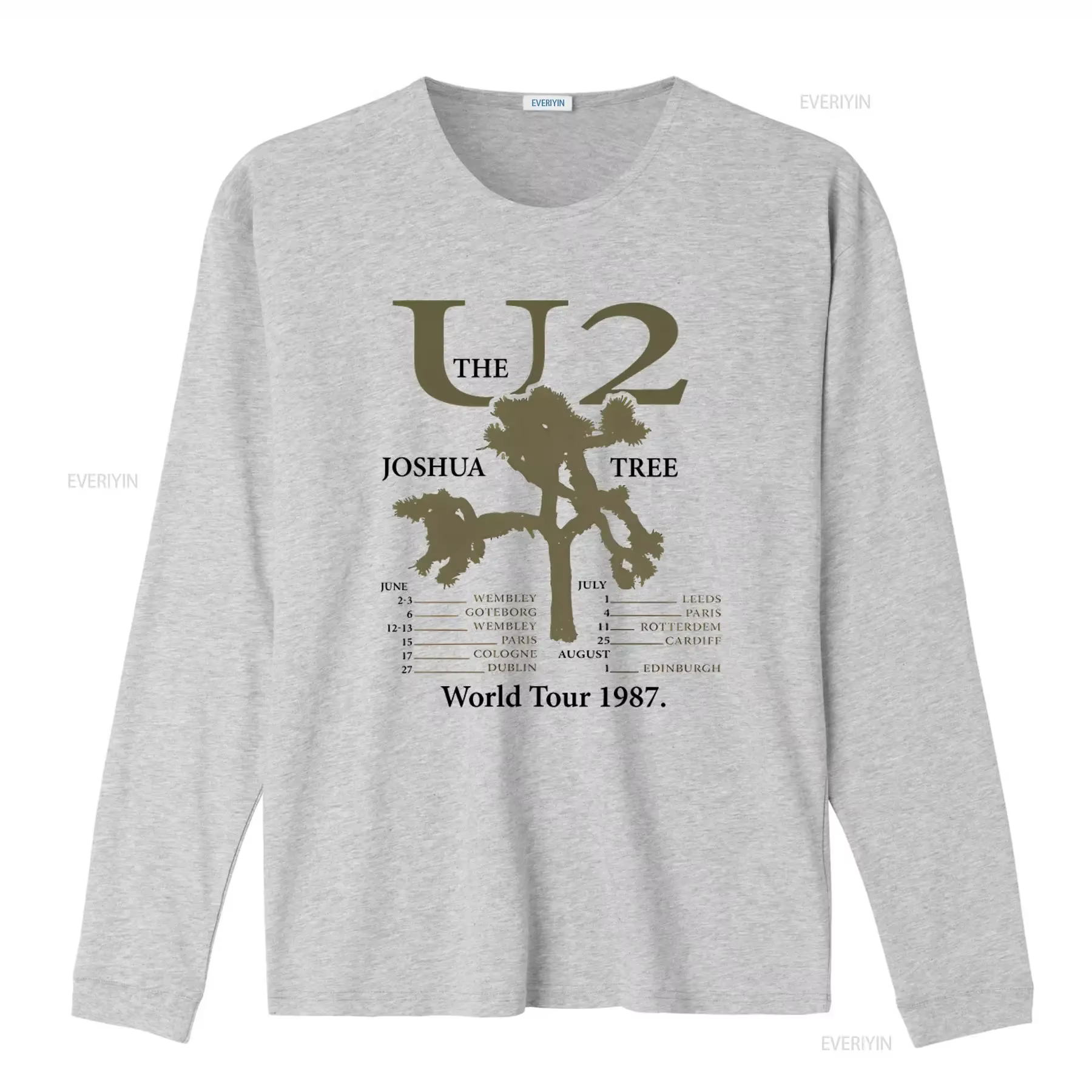 T-shirt vintage du groupe de rock U2 The Joshua Tree World Tour 1987