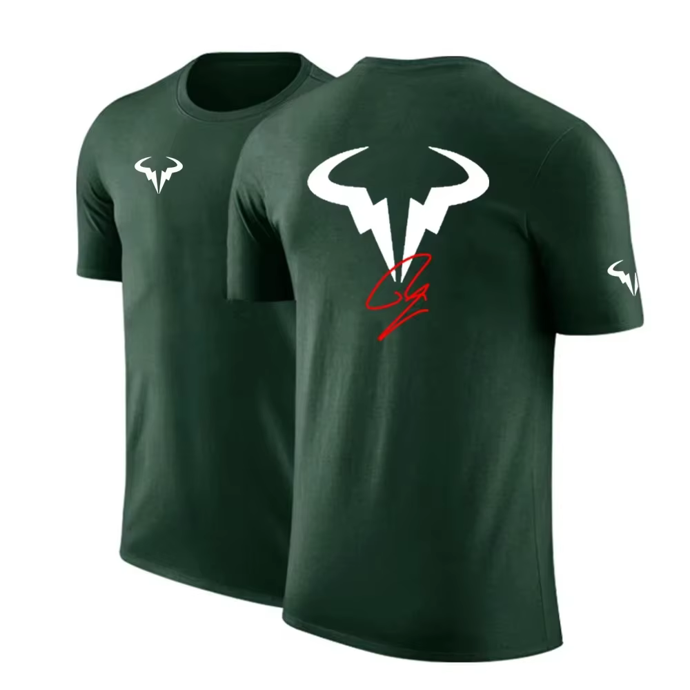 Rafael Nadal joueur de tennis hommes marque coton haute qualité impression ordinaire à manches courtes T-Shirt couleur unie décontracté hauts