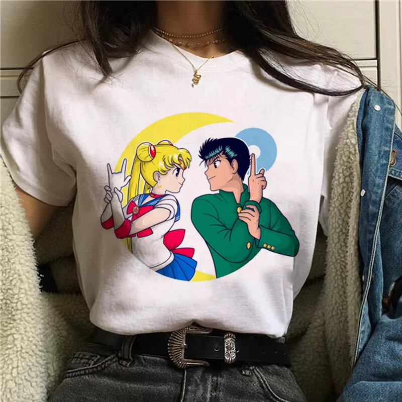 T-shirt pour femme, motif rétro Anime Sailor Moon
