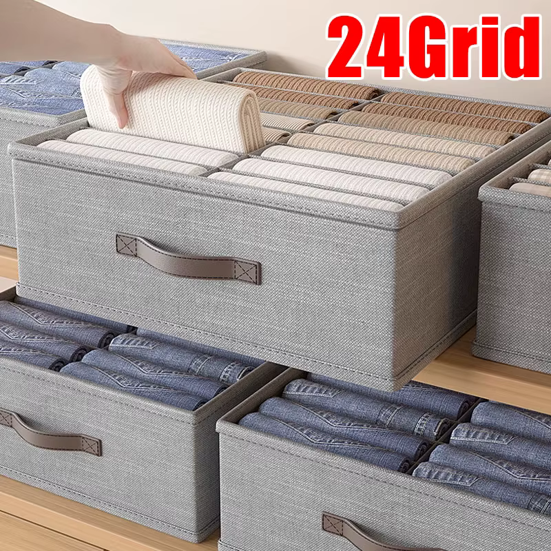 Organisateur de rangement pour vêtements de garde-robe, boîte de rangement épaissie pour pulls et t-shirts, boîte de rangement pour pantalons, organisateur de sous-vêtements et chaussettes pour la mai