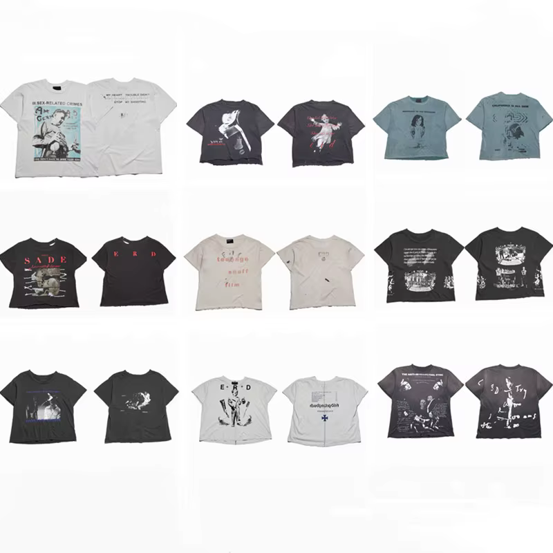 T-shirts à manches courtes en coton rouge pour hommes et femmes