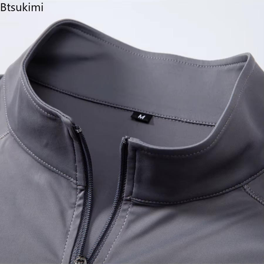 Nouvelle Collection Printemps-Été 2026 – T-shirt Anti-UV UPF100+ à Manches Longues et Demi-Zip pour Homme – Idéal Pêche et Randonnée en Extérieur