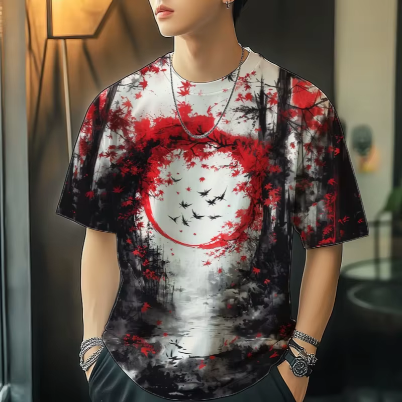 T-shirts graphiques de samouraï japonais à la mode pour hommes