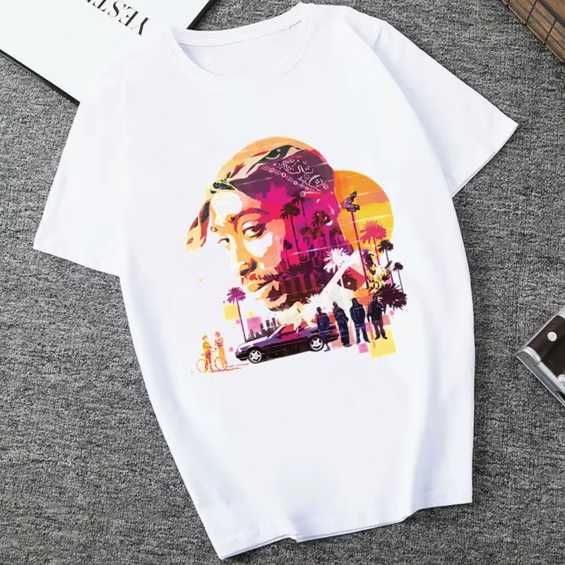 American Ripper Tupac 2pac T-shirt pour femme