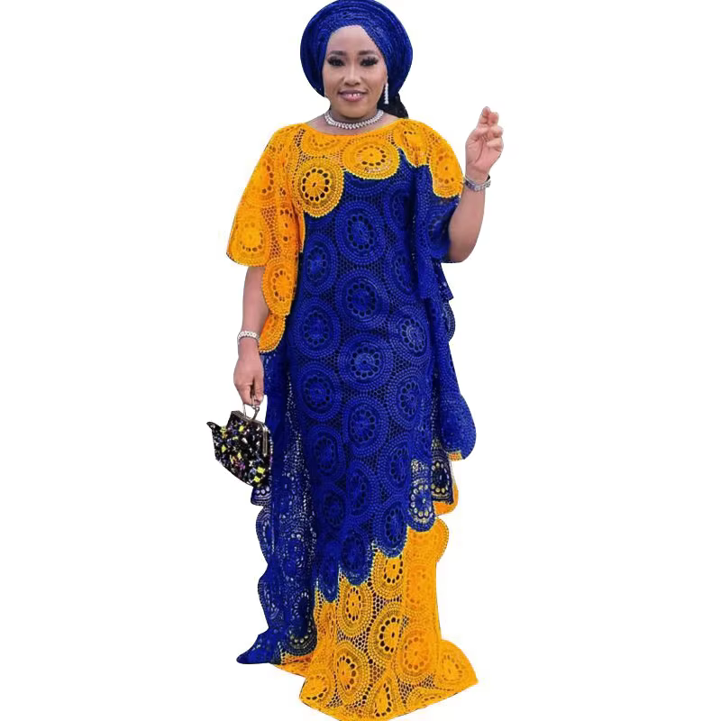 Robe de soirée africaine en dentelle pour femmes