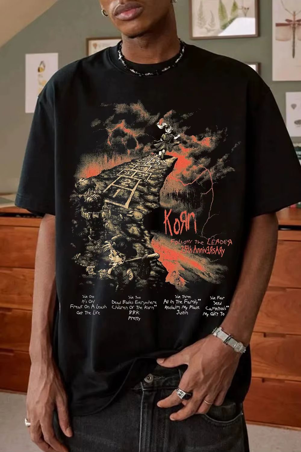 T-shirt Korn Band Oversize 2026 pour Hommes et Femmes – Coton