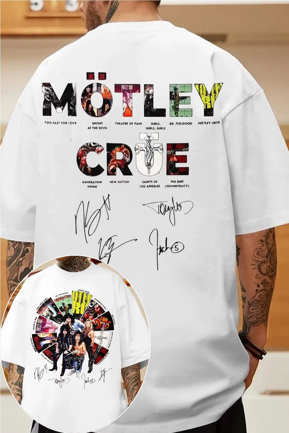 Nouveau T-shirt graphique Motley Crue 2026 pour hommes et femmes