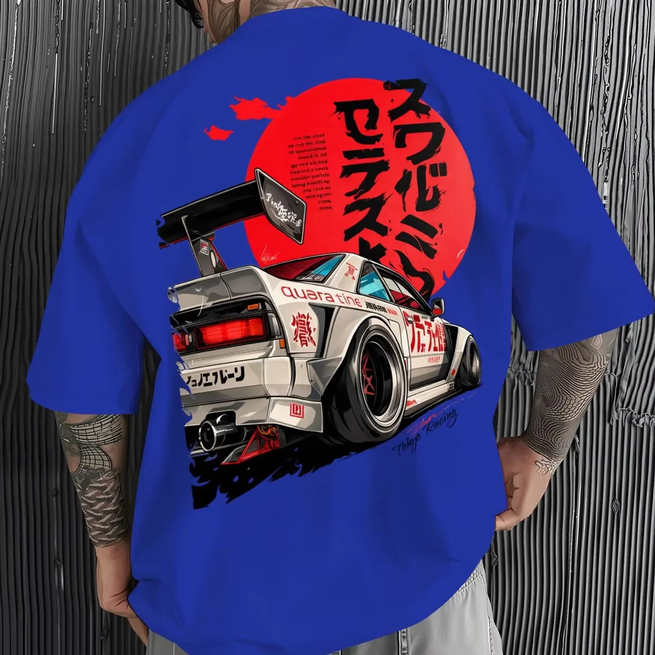 T-shirt graphique JDM Racing Car pour homme 100 % coton