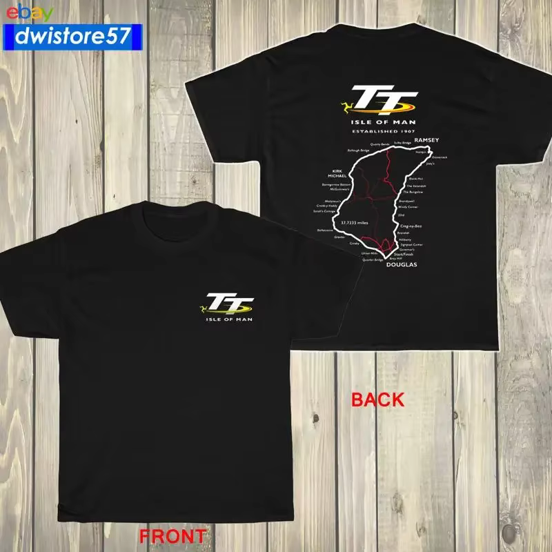 T-shirt multicolores avec logo de l'île de Man TT Racing Track Map Island