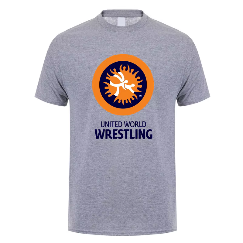 United World Wrestling T-shirt été hommes à manches courtes coton Cool UWW
