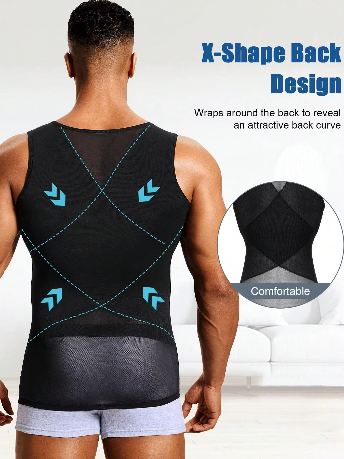 Débardeur de compression pour hommes en maille