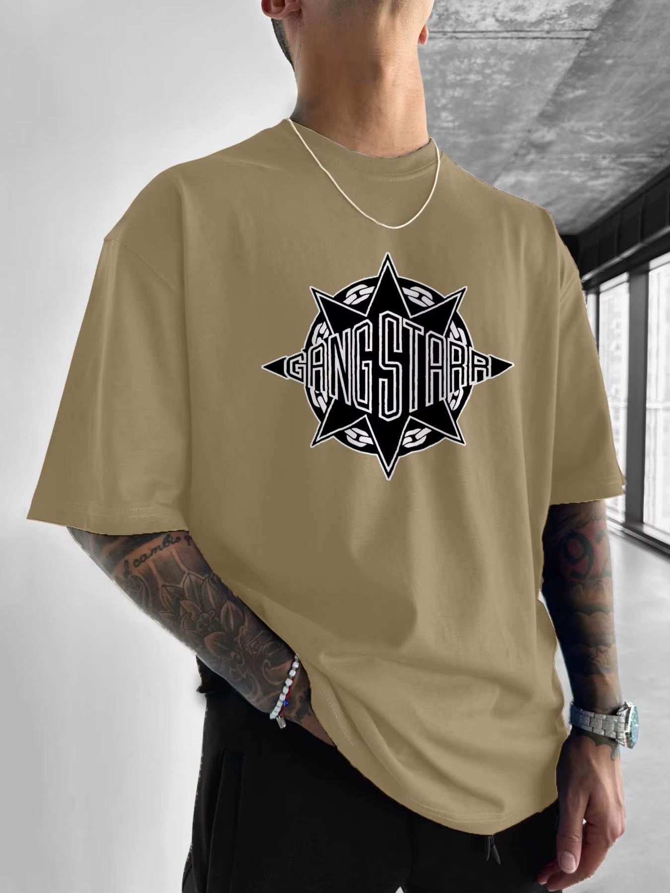 Gang Starr Logo imprimé T-Shirt mode Street Style étoile motif Design {hommes