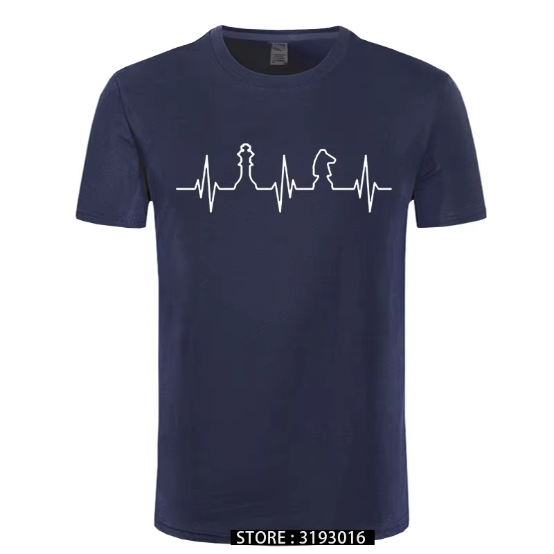 Battement de coeur d'échecs t-shirt homme à manches courtes hommes Cool amour jouant des échecs T-shirts