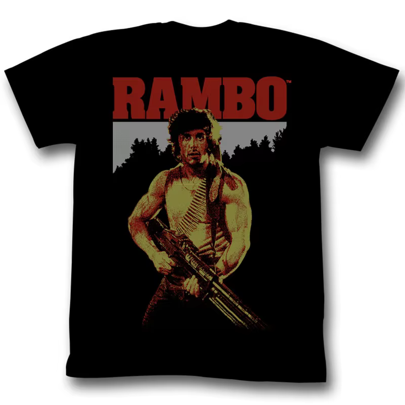 Nouveau style été 2026 : T-shirt imprimé col rond unisexe Sylvester Stallone
