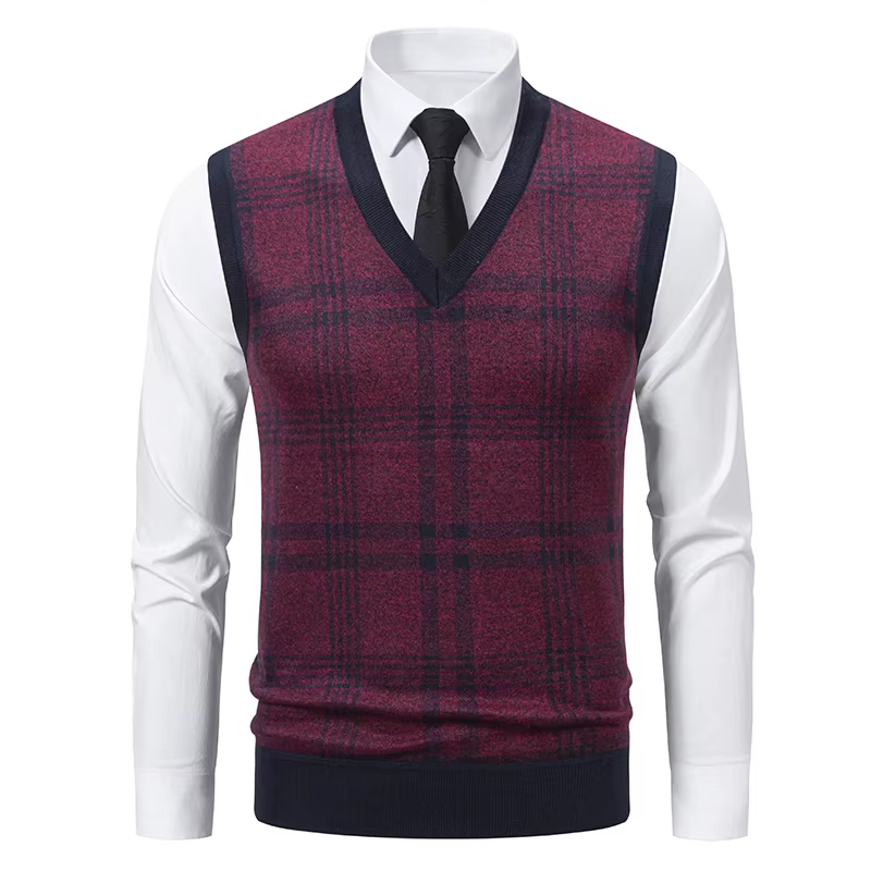 Gilet en tricot sans manches pour homme 2026 – Pull léger décontracté à col en V
