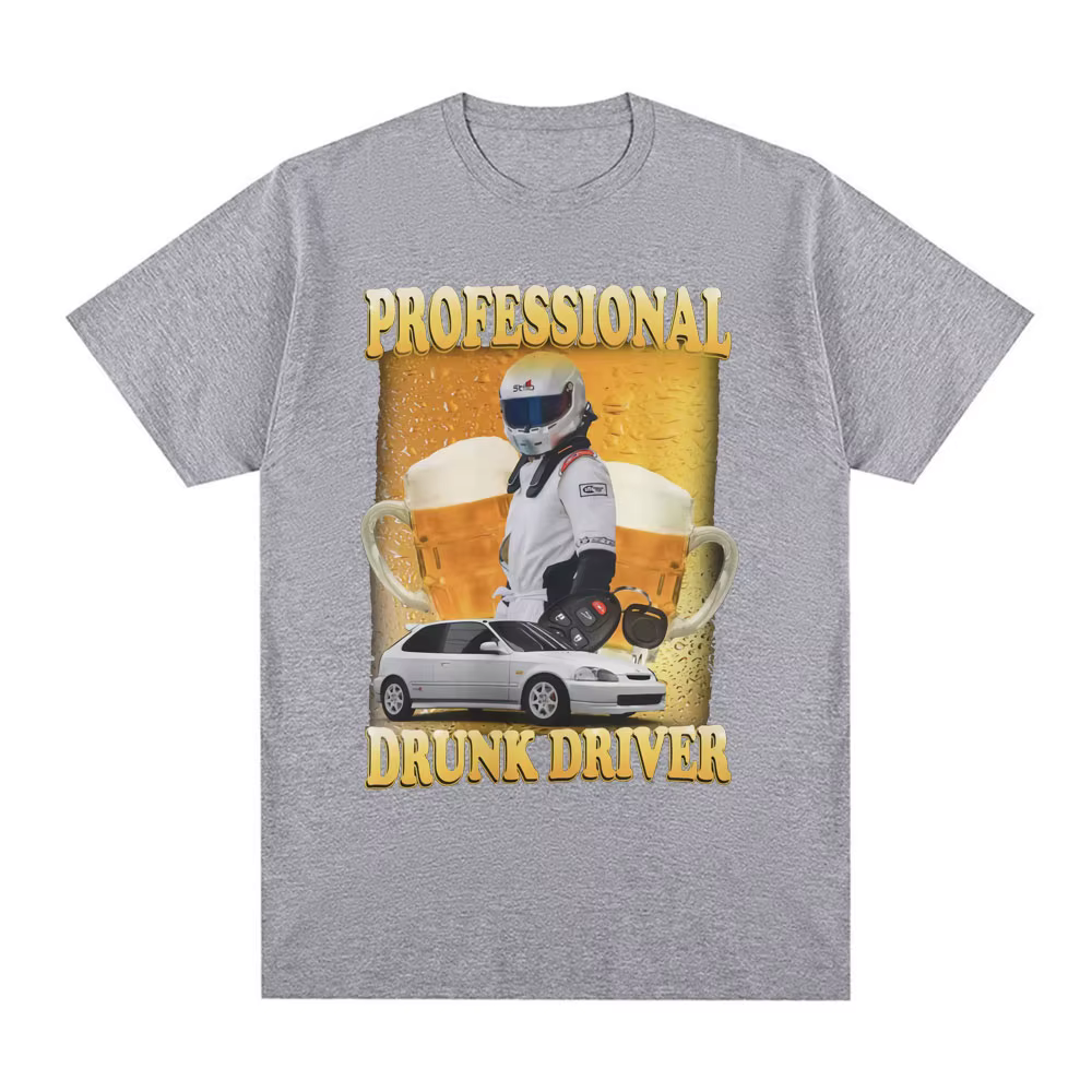 Pilote ivre professionnel drôle Meme T-Shirt hommes femmes mode Vintage à manches courtes T-shirts coton décontracté