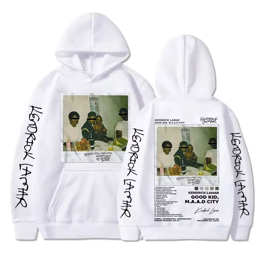 Hip Hop hommes sweat à capuche femme rappeur Kendrick Lamar bon enfant Album graphique imprimé sweats
