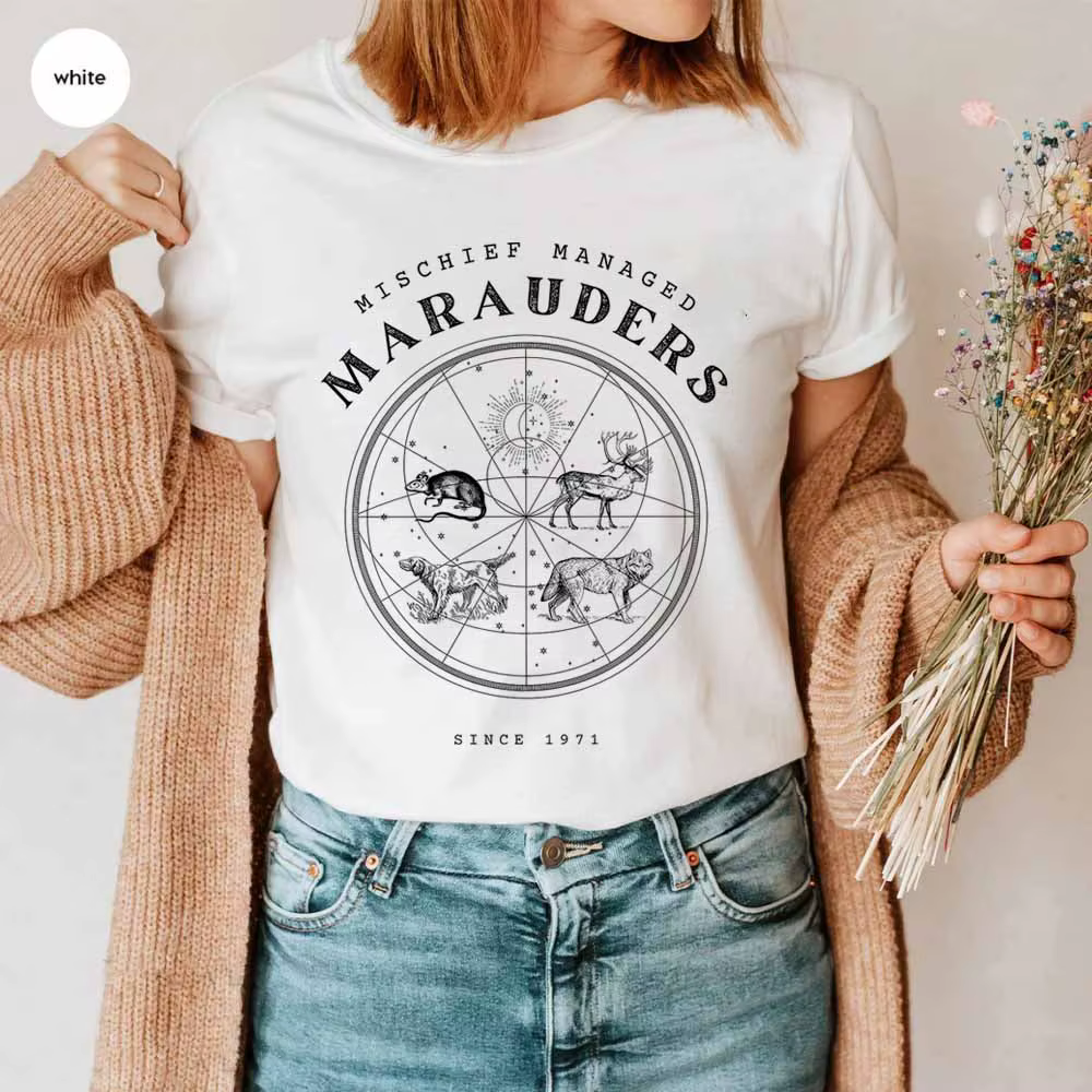 Mischief gérer chemise les Marauders Hp sorcier école T-shirt Fandom Booktok Bookish Merch assistant Halloween hauts Fans cadeau