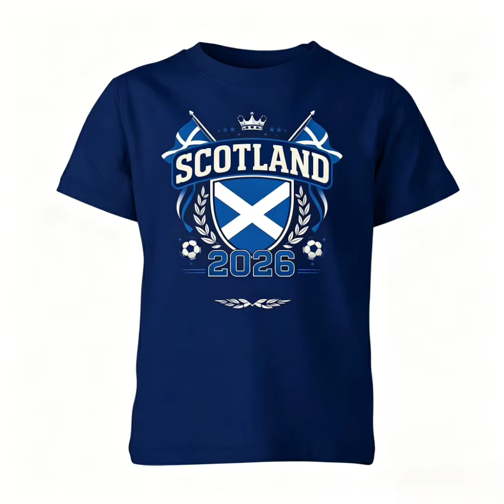 T-shirt de supporter d'Écosse 2026 – Vêtements et accessoires de football – Cadeau pour les fans