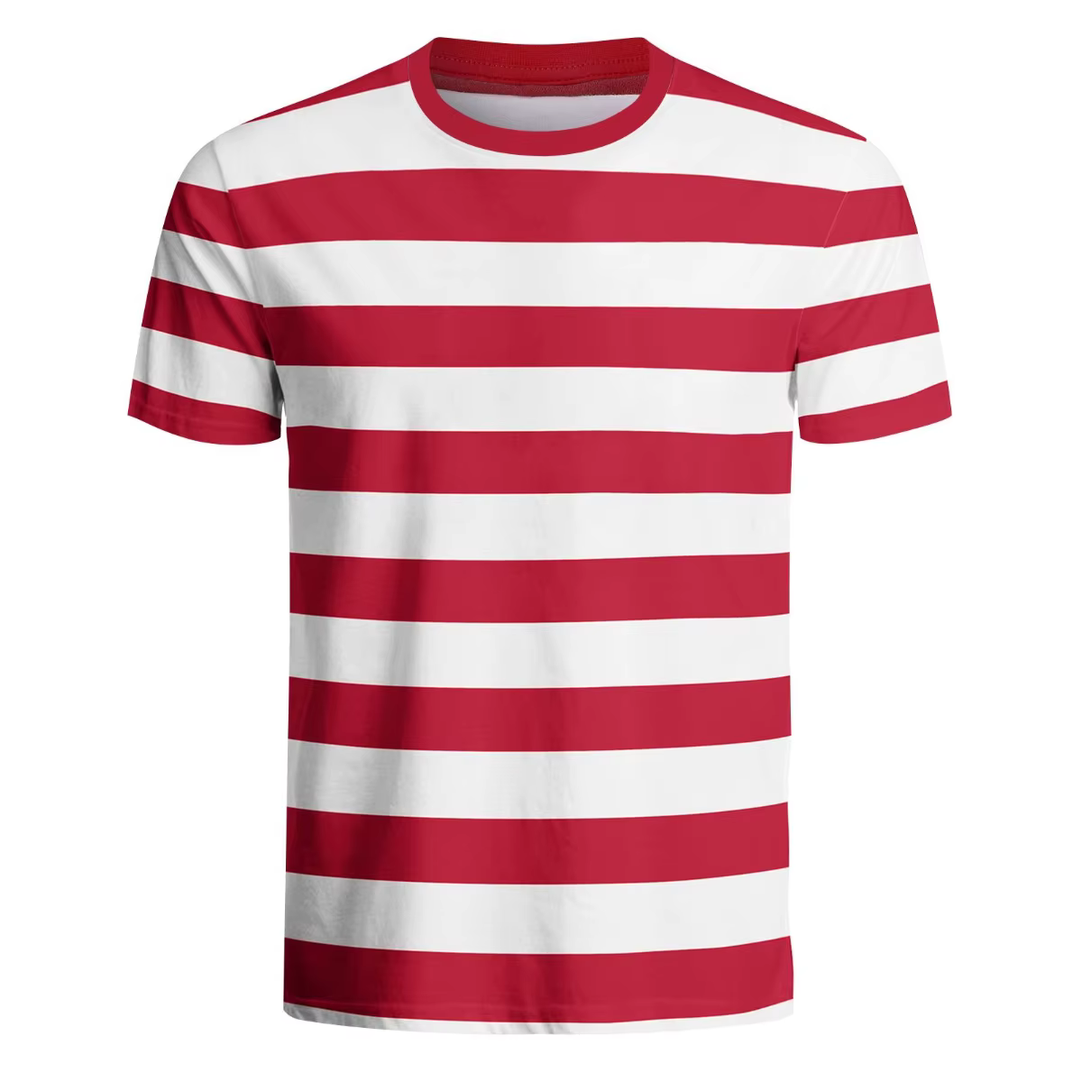 T-shirt rayé noir et blanc pour homme