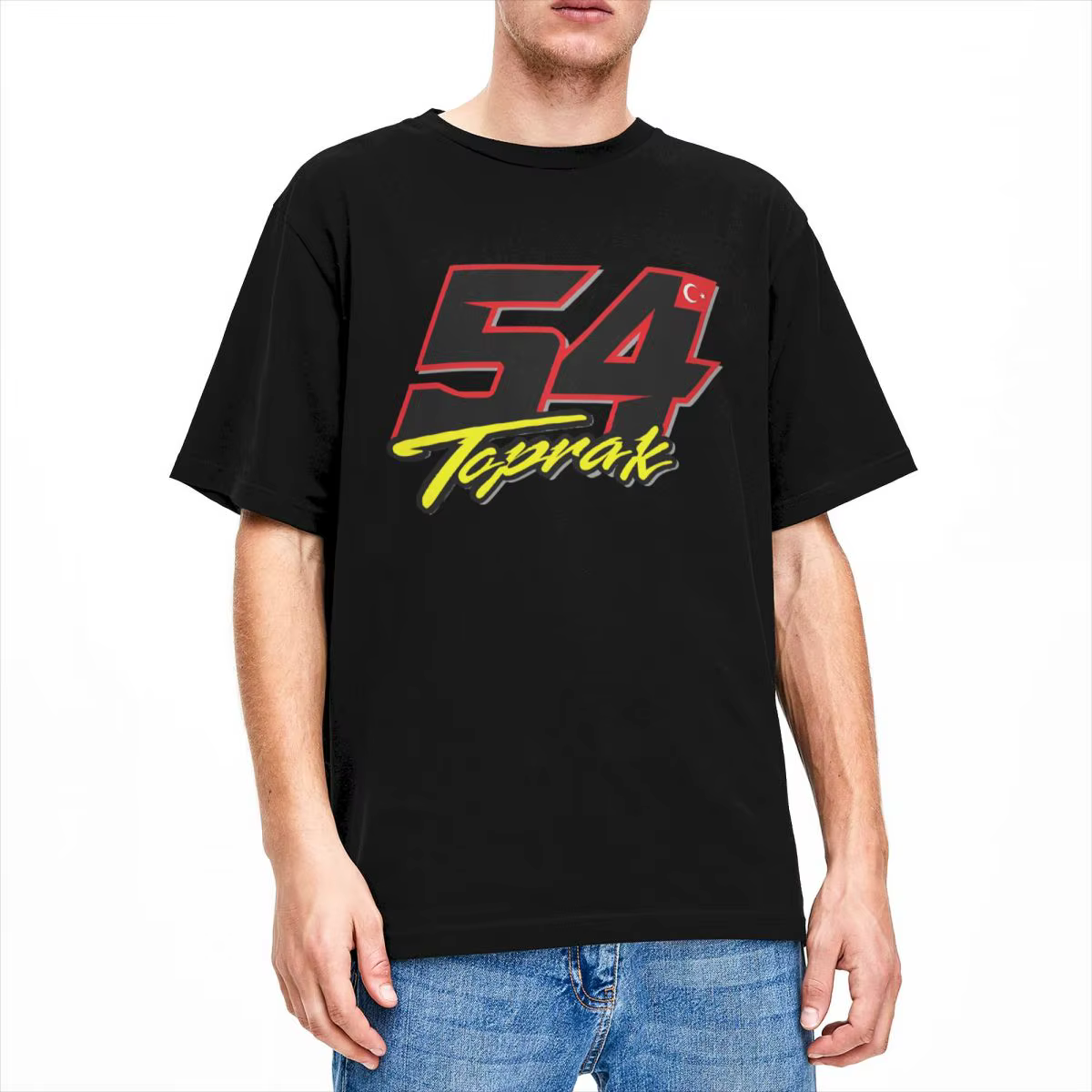 T-Shirt Vintage en Coton à Manches Courtes pour Homme