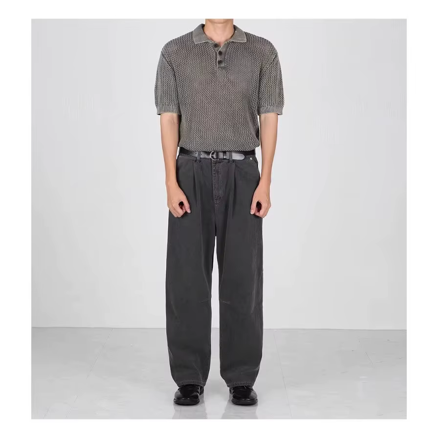 Polo homme d'été léger ajouré à manches courtes